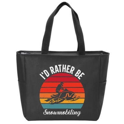 Snowmobile Art Snow Mobile Snowmobiling Zip Tote Bag