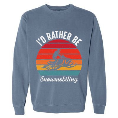 Snowmobile Art Snow Mobile Snowmobiling Garment-Dyed Sweatshirt