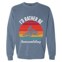 Snowmobile Art Snow Mobile Snowmobiling Garment-Dyed Sweatshirt