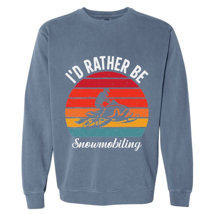 Snowmobile Art Snow Mobile Snowmobiling Garment-Dyed Sweatshirt