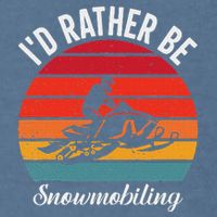 Snowmobile Art Snow Mobile Snowmobiling Garment-Dyed Sweatshirt