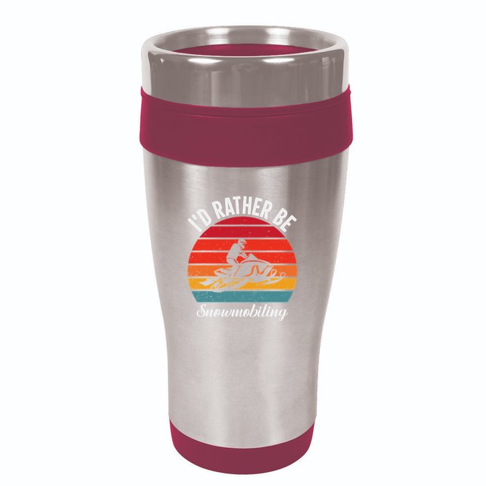 Snowmobile Art Snow Mobile Snowmobiling 16oz Travel Tumbler