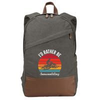 Snowmobile Art Snow Mobile Snowmobiling Cotton Canvas Backpack