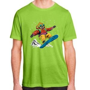 Snowboarding Animals Sloth On A Snowboard Snowboarding Gift Adult ChromaSoft Performance T-Shirt