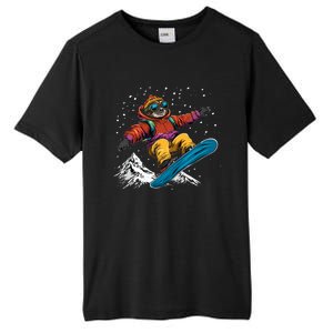 Snowboarding Animals Sloth On A Snowboard Snowboarding Gift Tall Fusion ChromaSoft Performance T-Shirt