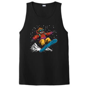 Snowboarding Animals Sloth On A Snowboard Snowboarding Gift PosiCharge Competitor Tank