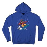 Snowboarding Animals Sloth On A Snowboard Snowboarding Gift Hoodie