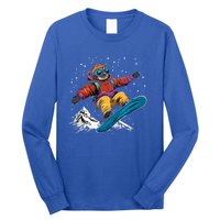 Snowboarding Animals Sloth On A Snowboard Snowboarding Gift Long Sleeve Shirt