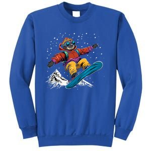 Snowboarding Animals Sloth On A Snowboard Snowboarding Gift Sweatshirt