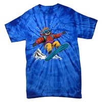 Snowboarding Animals Sloth On A Snowboard Snowboarding Gift Tie-Dye T-Shirt