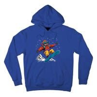 Snowboarding Animals Sloth On A Snowboard Snowboarding Gift Tall Hoodie