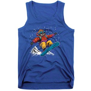 Snowboarding Animals Sloth On A Snowboard Snowboarding Gift Tank Top