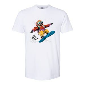 Snowboarding Animals Sloth On A Snowboard Snowboarding Gift Softstyle CVC T-Shirt