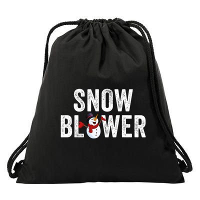 Snowman And Snow Blower Couples Matching Christmas Costume Rude Couples Xmas Drawstring Bag