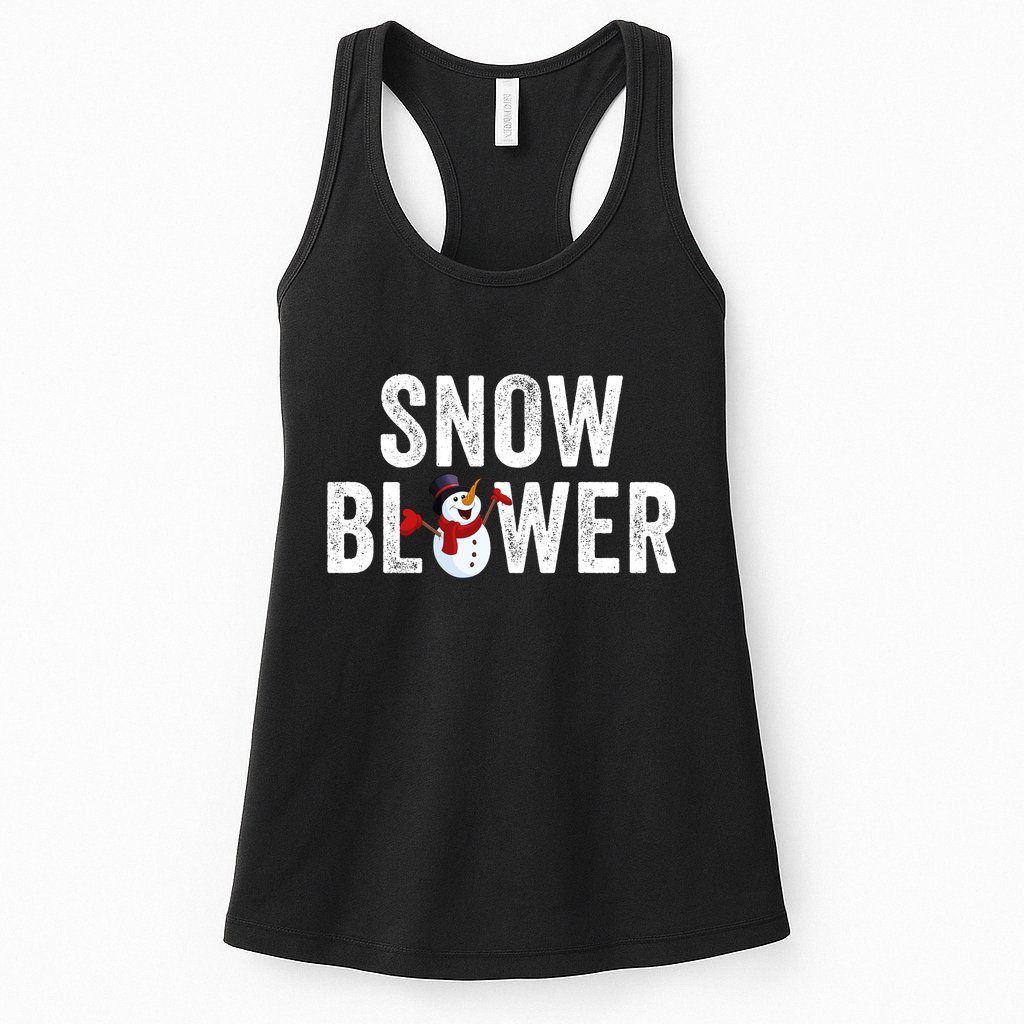 Snowman And Snow Blower Couples Matching Christmas Costume Rude Couples Xmas Womens Tank Top