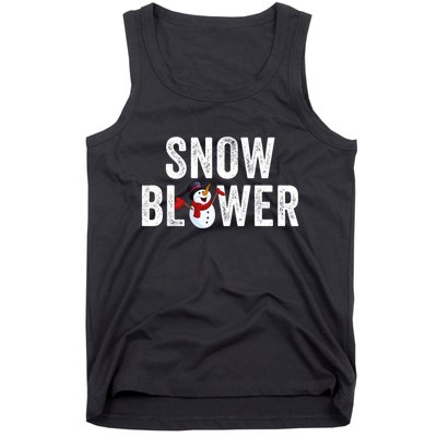 Snowman And Snow Blower Couples Matching Christmas Costume Rude Couples Xmas Tank Top