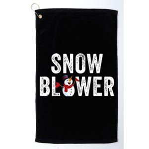 Snowman And Snow Blower Couples Matching Christmas Costume Rude Couples Xmas Platinum Collection Golf Towel