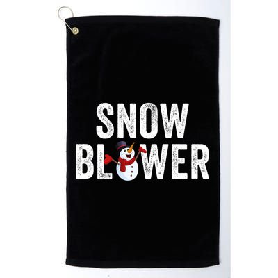 Snowman And Snow Blower Couples Matching Christmas Costume Rude Couples Xmas Golf Towel
