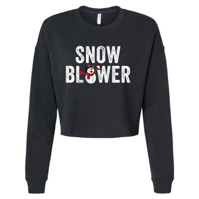 Snowman And Snow Blower Couples Matching Christmas Costume Rude Couples Xmas Cropped Pullover Crew