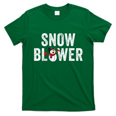Snowman And Snow Blower Couples Matching Christmas Costume Rude Couples Xmas T-Shirt