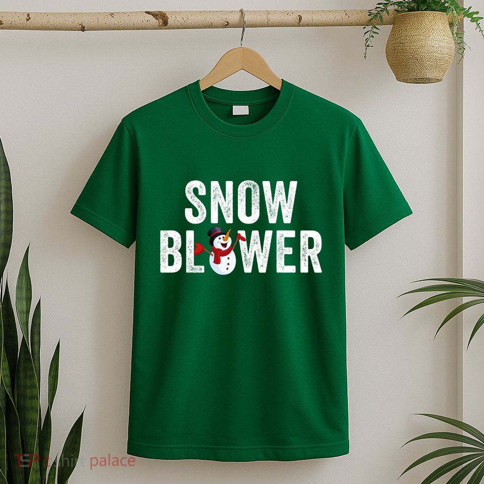 Snowman And Snow Blower Couples Matching Christmas Costume Rude Couples Xmas T-Shirt