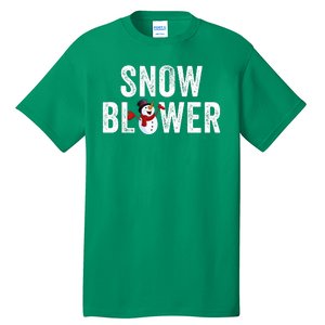 Snowman And Snow Blower Couples Matching Christmas Costume Rude Couples Xmas Tall T-Shirt