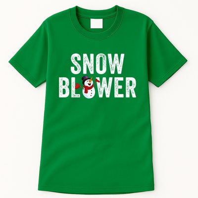 Snowman And Snow Blower Couples Matching Christmas Costume Rude Couples Xmas Tall T-Shirt