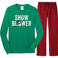 Snowman And Snow Blower Couples Matching Christmas Costume Rude Couples Xmas Long Sleeve Pajama Set