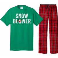 Snowman And Snow Blower Couples Matching Christmas Costume Rude Couples Xmas Pajama Set