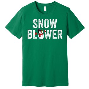 Snowman And Snow Blower Couples Matching Christmas Costume Rude Couples Xmas Premium T-Shirt