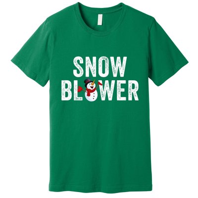 Snowman And Snow Blower Couples Matching Christmas Costume Rude Couples Xmas Premium T-Shirt