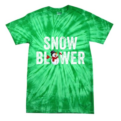 Snowman And Snow Blower Couples Matching Christmas Costume Rude Couples Xmas Tie-Dye T-Shirt