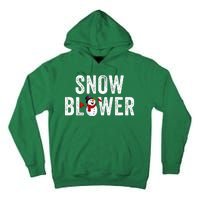 Snowman And Snow Blower Couples Matching Christmas Costume Rude Couples Xmas Tall Hoodie