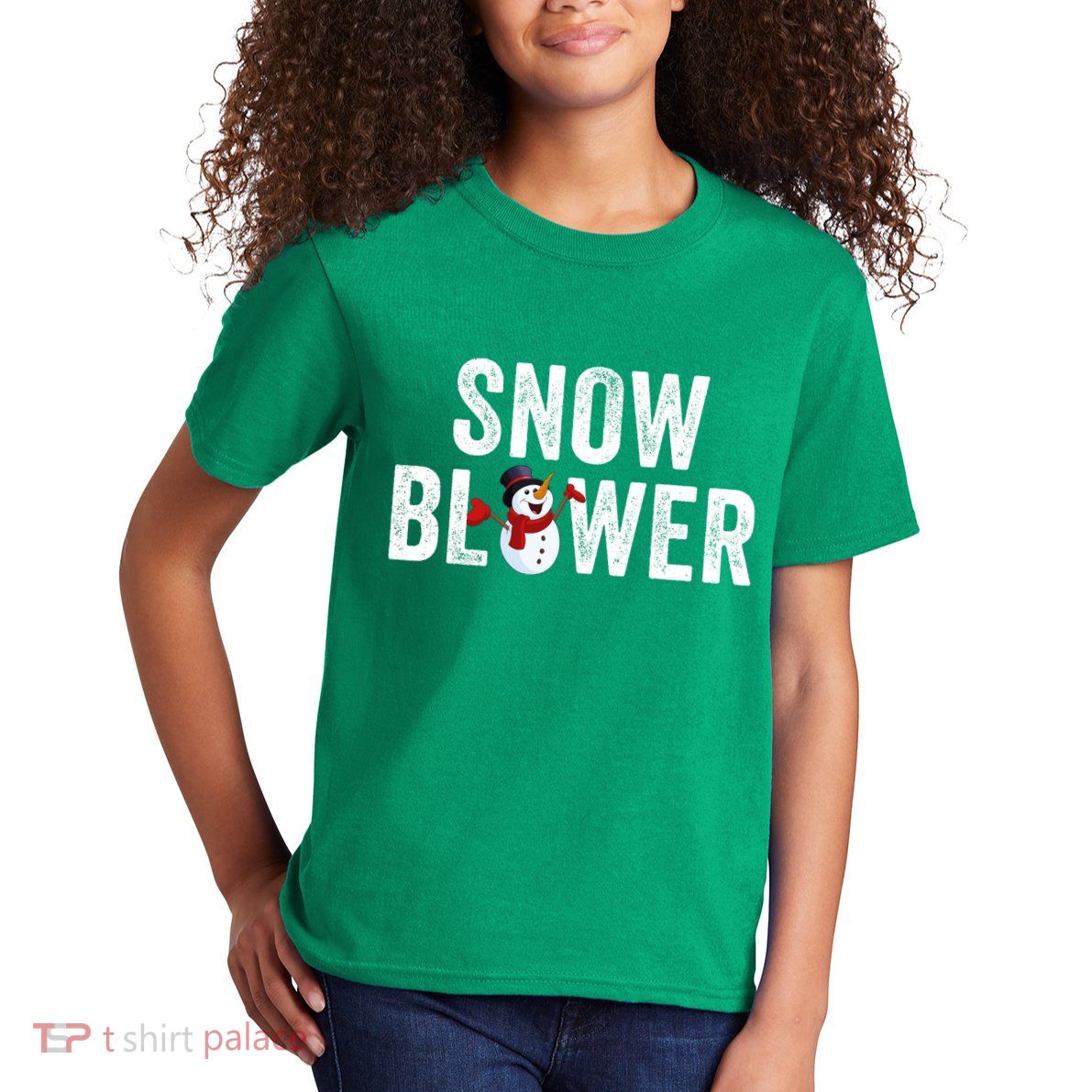 Snowman And Snow Blower Couples Matching Christmas Costume Rude Couples Xmas Kids T-Shirt