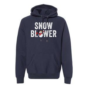 Snowman And Snow Blower Couples Matching Christmas Costume Rude Couples Xmas Premium Hoodie