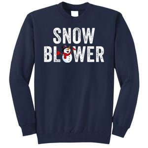 Snowman And Snow Blower Couples Matching Christmas Costume Rude Couples Xmas Tall Sweatshirt