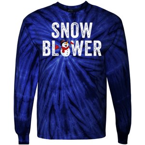 Snowman And Snow Blower Couples Matching Christmas Costume Rude Couples Xmas Tie-Dye Long Sleeve Shirt