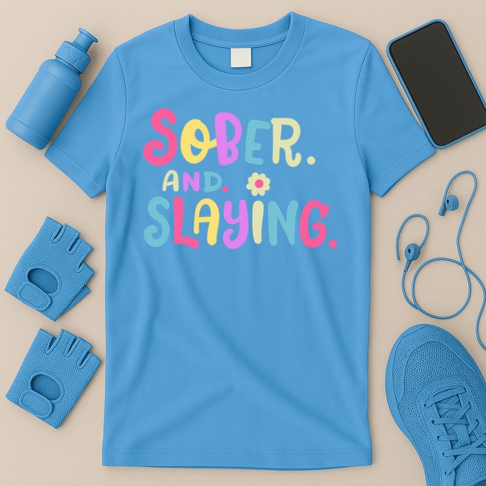 Sober And Slaying Sobriety Anniversary Recovery T-Shirt