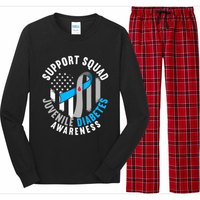 Support Awareness Squad I Juvenile T1D Type 1 Diabetes Long Sleeve Pajama Set