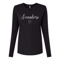 Senators Above Small Heart Dover Womens Cotton Relaxed Long Sleeve T-Shirt