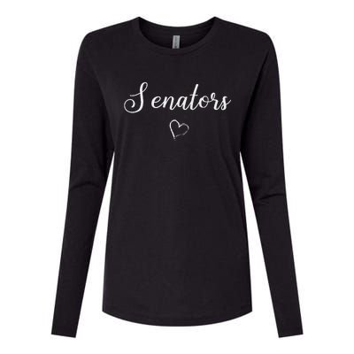 Senators Above Small Heart Dover Womens Cotton Relaxed Long Sleeve T-Shirt