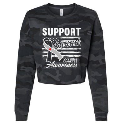 Support Awareness Squad I Juvenile T1D Type 1 Diabetes Cropped Pullover Crew