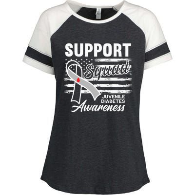 Support Awareness Squad I Juvenile T1D Type 1 Diabetes Enza Ladies Jersey Colorblock Tee