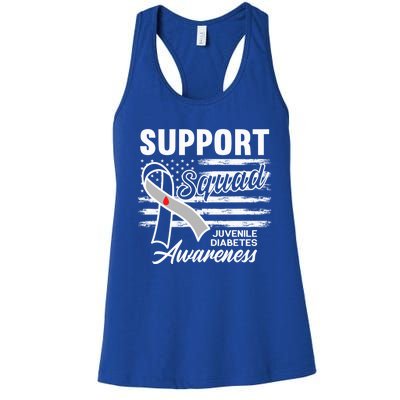 Support Awareness Squad I Juvenile T1D Type 1 Diabetes Women's Racerback Tank