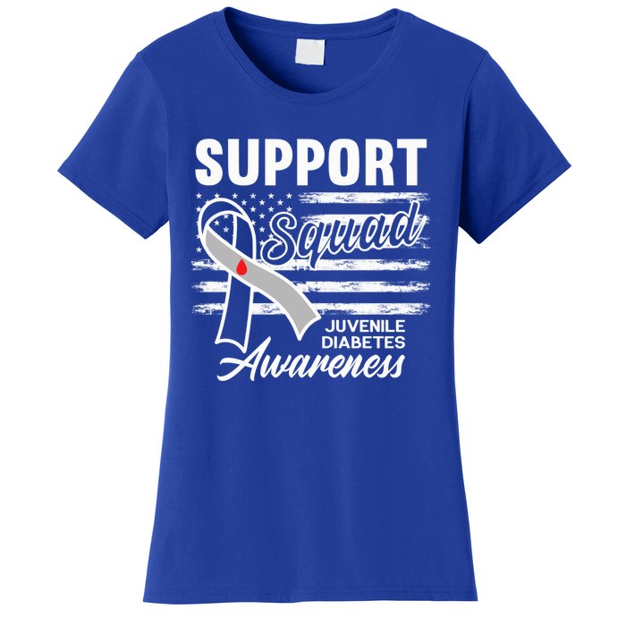 Support Awareness Squad I Juvenile T1D Type 1 Diabetes Women's T-Shirt