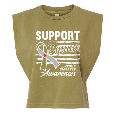 Support Awareness Squad I Juvenile T1D Type 1 Diabetes Garment-Dyed Women's Muscle Tee