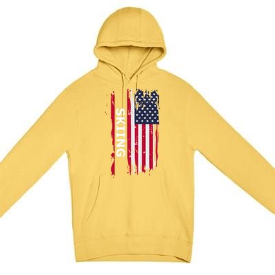 Skiing And Skiers Usa Gift Premium Pullover Hoodie