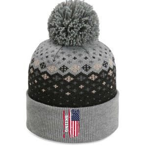 Skiing And Skiers Usa Gift The Baniff Cuffed Pom Beanie