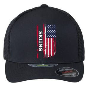 Skiing And Skiers Usa Gift Flexfit Unipanel Trucker Cap