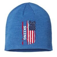 Skiing And Skiers Usa Gift Sustainable Beanie